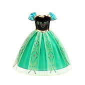 ieftine Costume pentru fete-Frozen DinBasme Prințesă Anna Rochie de fete cu flori Costum de petrecere tematică Rochii din tul Cosplay Film Cosplay for Fete Pentru copii Carnaval Mascaradă Nuntă Invitat la nunta