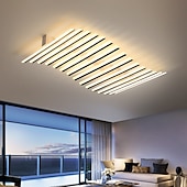 cheap Ceiling Lights-Rectangular Geometric LED Ceiling Lamp 12/15 Head Dimmable Chandelier for Bedroom Livingroom,Dimmable Flush Mount Ceiling Light,Modern Linear LED Ceiling Lights Fixture-Wave 110-240V