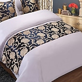 abordables Accesorios de ropa de cama-Camino de cama de hotel, bufanda con cola de cama, hotel, funda de cama dorada china moderna y sencilla, cojín con cola de cama, funda de almohada grande