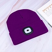 levne Domácí přístroje-čepice unisex s lehkým usb dobíjecí 4 led čepice teplá pletená čepice pro tátu otce muži ženy manžel pletená čepice vánoční dárky