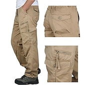 economico Pantaloni cargo-Per uomo Pantaloni cargo Pantaloni tattici Pantaloni Compatto Pantaloni da lavoro Multi tasca Gamba dritta Liscio All&#039;aperto Sport Lunghezza intera Ufficio Sport Sportivo Sport Nero Giallo