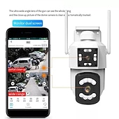 cheap Outdoor IP Network Cameras-2.4G WIFI Security CCTV Camera Dual Len Wireless IP Camera Two-Way Audio Talk Auto Tracking Waterproof Network Camera Digital Zoom Surveillance PTZ Camera
