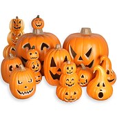 olcso Halloween szabadtéren-halloween dekorációk világító sütőtök dísz, jack o lámpás parti kellék halloween őszi kültéri kertben, halloween dekoráció 1db