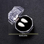 cheap Accessories-Vampire Fangs White Scary Costume Zombie Dentures Cosplay Costume Accessories Prank Toys Party Props Halloween