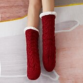 abordables calcetines caseros-Navidad mujer invierno lindo dibujos animados Navidad alce algodón zapatillas estudiante ins moda hogar cálido felpa algodón zapatos zapatillas de invierno para mujer