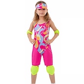cheap Couple &amp; Group Costumes-Rollerblade Outfits Doll Y2K Cowgirl Suits Jumpsuit Dress Hot Pink Girls Boys Family Cosplay Costume Halloween Carnival Masquerade