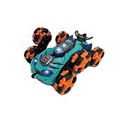 お買い得  rc車-2.4グラムリモコン6輪スタントリモコンカーは、おもちゃの車の照明音楽変形車のドリフトとローリングを自動的にデモンストレーションできます