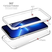 cheap iPhone Cases-Phone Case For iPhone 16 iPhone 15 Pro Max Plus iPhone 14 13 12 11 Pro Max Mini SE X XR XS Max 8 7 Plus Crystal Clear Clear View Window Transparent Full Body Protective Double Sided TPU