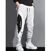 economico Pantaloni della tuta-Per uomo Pantaloni della tuta Jogging Pantaloni Tasche A cordoncino Vita elastica Liscio Comfort Traspirante Esterno Giornaliero Per uscire Di tendenza Informale Nero Bianco