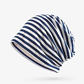 abordables Bonnet-Unisexe Bonnet en maille Bonnet en tricot Noir Bleu Coton Voyage Extérieur Vacances Rayé Coupe Vent Chaud