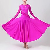 abordables Tenues de danse de salon-Danse de Salon Robe Fantaisie Cristaux / Stras Femme Utilisation Soirée manche longue Spandex