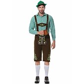 cheap Men-Oktoberfest Lederhosen Shirt Bavarian Bavarian German Wiesn Men's Traditional Style Cloth Blouse Shorts Hat