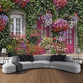 billige landskapsteppe-hage arkitektur blomster hengende billedvev veggkunst stor billedvev veggmaleri dekor fotografi bakteppe teppe gardin hjem soverom stue dekorasjon
