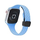 baratos Pulseiras de Apple Watch-Pulseira Esportiva Compatível com Pulseira Apple Watch 38mm 40mm 41mm 42mm 44mm 45mm 49mm Elástico Áspero Fecho Magnético Silicone pulseira de substituição para iwatch Ultra 2 Series 9 8 7 SE 6 5 4 3