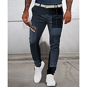 billige Slank-Pledd / Tern Grafiske trykk Geometri Fritid Herre 3D-utskrift Bukser utendørs Gate Arbeidsklær Polyester Rosa Blå Grønn S M L Medium Midje Elastisitet Bukser