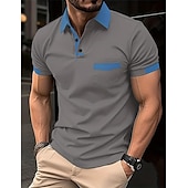 ieftine Polo clasic pentru bărbați-Bărbați Polo cu nasturi Tricou POLO Casual Concediu Rever Manșon scurt Modă De Bază Simplu Clasic Vară Fit regulat Albastru Ceruliu Deschis Negru Alb Albastru Marin Închis Maro Kaki Polo cu nasturi