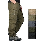 economico Pantaloni cargo-Per uomo Pantaloni cargo Pantaloni tattici Pantaloni Compatto Pantaloni da lavoro Multi tasca Gamba dritta Liscio All&#039;aperto Sport Lunghezza intera Ufficio Sport Sportivo Sport Nero Giallo