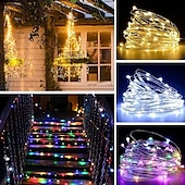お買い得  電池式-2メートル 5メートル 10メートル ストリングライト 20/50/100/120 LED 2835 SMD 温白色 ホワイト マルチカラー 銅線ライト ハロウィーン クリエイティブ パーティー 3 V