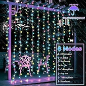economico Striscie luci ad energia solare-3M Fili luminosi 100/200/300 LED EL Bianco caldo Luce fredda Multicolore Luci per finestre / tende / ghiacciolo Halloween Solare Matrimonio Ad energia solare