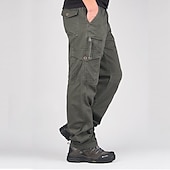 baratos Calças Cargo-Homens Calças Cargo Calça cargo Calças Calças de trabalho Cintura elástica Bolso multi Tecido Conforto Respirável Casual Diário Streetwear Esportes Moda Cinzento Verde ダークカーキ Micro-Elástica