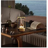 baratos Candeeiros de mesa-Candeeiro de mesa recarregável sem fio LED retro bar lâmpadas de mesa de metal toque dimmer luz noturna tri-cores para restaurante quarto bar hotel luzes de decoração de casa