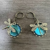 preiswerte Statuen-1 Paar Vintage-Ohrhänger mit libellengrünem Kristall, Boho-Ohrringe, Schmuckpakete, Muttertagsgeschenke, Geburtstagsgeschenke, Weihnachtsgeschenke, Geschenke für Frauen und Mädchen, Partygeschenke