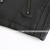abordables Vestes en simili cuir-Veste en simili cuir pour femme veste de motard automne imperméable coupe-vent manteau hiver fermeture éclair revers vêtements d&#039;extérieur modernes à manches longues vacances causales