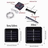 cheap Solar String Lights-1pcs 50/100/300leds Halloween Solar Lights, Outdoor Fairy Garland String Lights, Waterproof Garden Festoon Lamp, Halloween Yard Patio Party Decoration