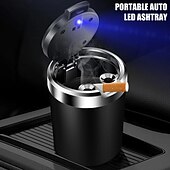 economico Organizer e portaoggetti per auto-posacenere per auto con luce a led portacenere per auto portatile contenitore per posacenere per sigarette per auto sigillato di grande capacità facile da pulire portabicchieri universale per cenere