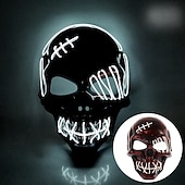 olcso Halloween kellékvilágítás-halloween izzó maszk led világít csontváz kalóz maszk halloween maszk fesztiválra cosplay halloween kellékek karneváli ajándékok