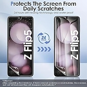 זול מגיני מסך ל-Samsung-סט 1 מגן מסך מגן מסך אחורי עבור סמסונג גלקסי Z Flip 5 זכוכית מחוסמת TPU הידרוג&#039;ל TPU קשיחות 9H אנטי בועות נוגד טביעות אצבעות (HD) ניגודיות גבוהה אולטרה דק