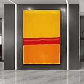 economico Quadri astratti-1 pezzo segni rothko tela arte della parete dipinta a mano opera d&#039;arte pittura immagine per ufficio camera da letto casa decorazione moderna tela arrotolata (senza cornice)
