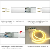 رخيصةأون إضاءات نيون LED-1M 2M 3M أضواء قطاع النيون 150 المصابيح نيون مرن أبيض دافئ أبيض أحمر أضواء قطاع الصمام إبداعي الخارج ضد الماء 220-240 V