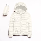 billiga Puffers &amp; Parka-dam pufferjacka med hoodie jacka vandring dunjacka vinter utomhus termisk varm packbar vattentät vindtät jacka topp full längd synlig dragkedja fiske camping / vandring / grottvandring