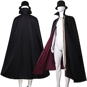 ieftine Cloae și pelerine-Retro / vintage Medieval Pelerină Manta Vampiri Mată Costume de fancy Bărbați Fantezie Regal Halloween Carnaval Mascaradă Carnaval Performanță Halloween Adulți Manta Pălărie Vară Toamnă