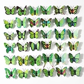 cheap Party Favor-200 Pcs 6cm Simulation Butterfly Scene Layout Props Butterfly Accessories Wall Stickers Home Decoration Crafts for Christmas Gifts