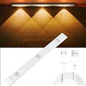 ieftine lumina dulapului-lumină de noapte cu led senzor de mișcare automată lumină led reîncărcabilă prin usb 3 culori reglare 20/30/40 cm 2/3 led pentru dulap de bucătărie iluminat canal scară