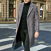 preiswerte Herren-Blazer &amp; -Anzüge-Herren Wintermantel Mantel Büro / Geschäftlich Geschäft Herbst Winter Polyester Windundurchlässig warm halten Oberbekleidung Bekleidung Schick &amp; Modern Glamourös &amp; Dramatisch nicht druckbar Einfarbig