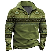 economico Felpe 3D da uomo-Per uomo Tribale Stampe astratte Felpe Felpa Felpa con zip Maglione Manica lunga Felpa Chiusura lampo quarto Giornaliero Classico Informale Stampa 3D Per eventi Per uscire Abbigliamento di strada