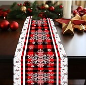 levne Vánoční výzdoba-stolní běhoun, sezónní zimní dovolená selský styl dekorace na stůl