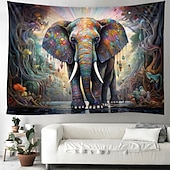 billiga djurgobelänger-målning färgrik elefant boho hängande gobeläng väggkonst stor gobeläng väggmålning dekor fotografi bakgrund filt gardin hem sovrum vardagsrum dekoration