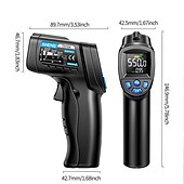 abordables Equipamiento de mediciones, inspecciones y pruebas-1 unidad -50c-550c (-58f-1022f) termómetro infrarrojo digital sin contacto medidor de temperatura de pistola piromete de pantalla lcd (sin batería)