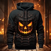 economico felpe 3d da uomo-Per uomo Zucca Stampe astratte Felpa con cappuccio Felpe Felpa Felpa con cappuccio Manica lunga Felpa con cappuccio Con cappuccio Giornaliero Stampa 3D Halloween Per eventi Per uscire Giallo scuro