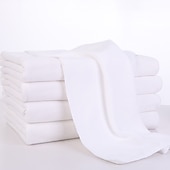 abordables Les serviettes-serviettes blanches d&#039;hôtel 70*140, serviettes de bain, salons de beauté, serviettes absorbantes, douces et faciles à sécher