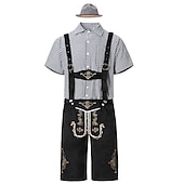  Slušivý kostým na Oktoberfest - Dirndl pro ženy nebo Lederhosen pro muže alpské německé bavorský pivní šaty ideální na pivní festival párty Halloween tematickou párty - prodává se zvlášť pro něj a