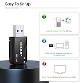 Недорогие Периферийные устройства для компьютера-edup USB Wi-Fi адаптер переменного тока двухдиапазонный беспроводной 1300 Мбит/с сетевая карта USB LAN 802.11ac мини-портативный адаптер Wi-Fi для ПК ноутбукподходит для Windows XP/Vista/7/8/10 есть