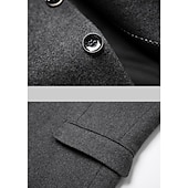 abordables Blazers Clásicos para Hombres-Hombre chaqueta Negocio Fiesta de Boda Moda Casual Invierno Primavera &amp; Otoño Mezcla de Lana Plano Bolsillo Casual / Diario Botonadura Simple Chaqueta de sport Negro Burdeos Azul Marino Gris