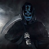 Недорогие Оригинальные гаджеты-Страшная маска для Хэллоуина, светодиодная подсветка, маска ужаса с 3 режимами мигания для вечеринки в честь Хэллоуина, потому что игра