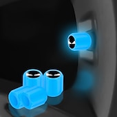 cheap Car Body Decoration &amp; Protection-50pcs Fluorescent Skull Car Tire Valve Valve Stem Cover, ABS Corrosion Resistant Wheel Valve Cover, Glow In The Dark, Car Decoration Accessories