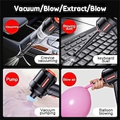 お買い得  掃除機-4-in-1 新しいコードレス車用掃除機 吹き飛ばしと吸引 多機能強力吸引 ミニワイヤレス車掃除機 ハンドヘルドエアダスター ウェットドライ使用 ホームオフィス車の掃除 ペットの毛の掃除に